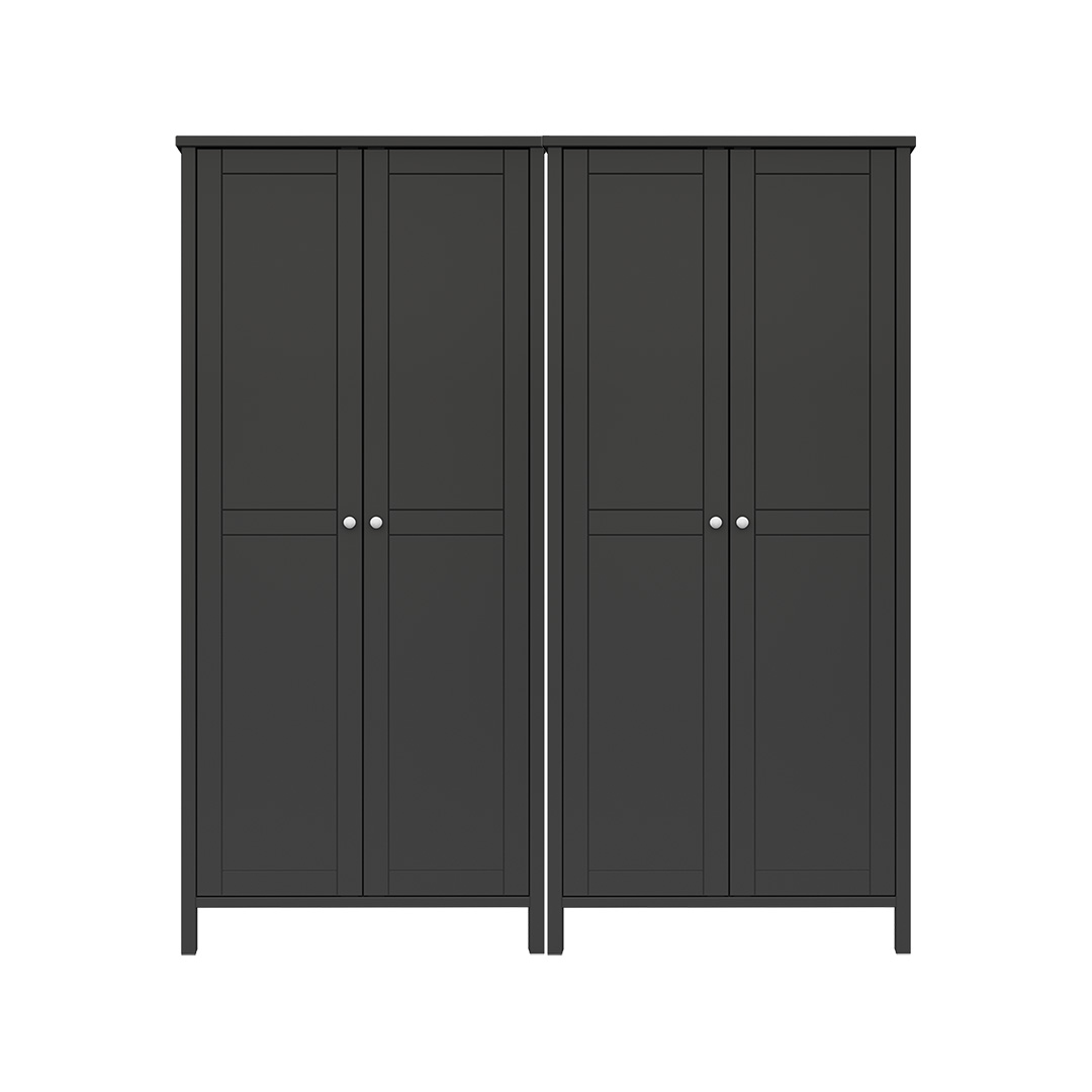 Tromsø klædeskab 4 låger kaffefarvet