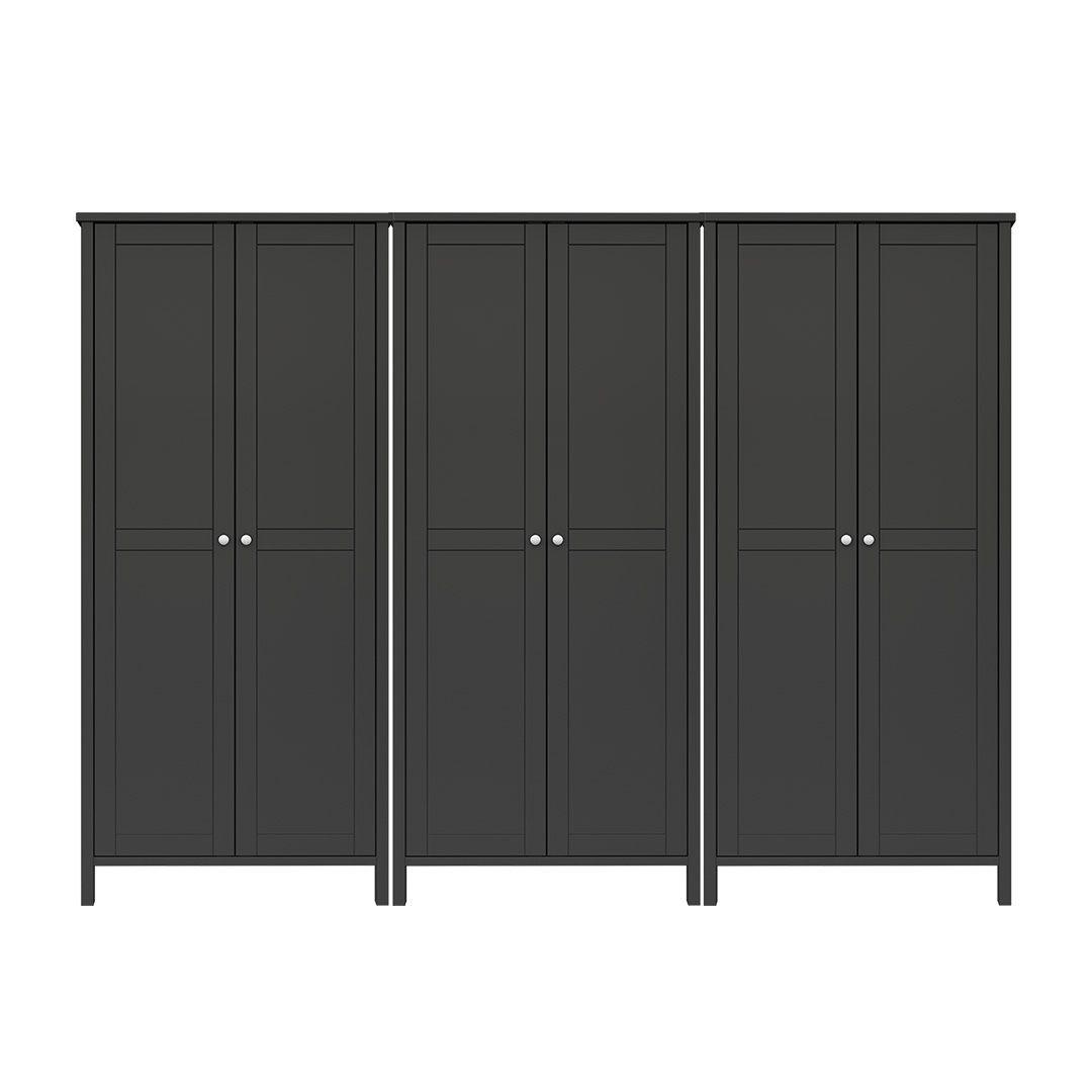 Tromsø klædeskab 6 låger kaffefarvet