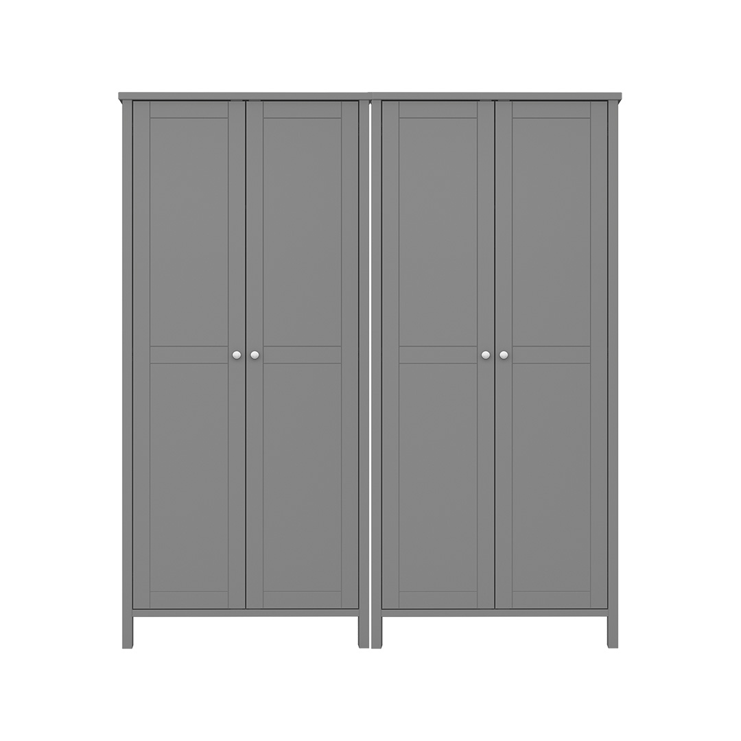 Tromsø klædeskab 4 låger grå