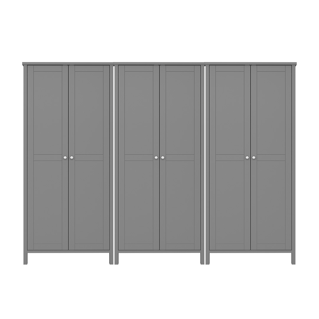 Tromsø klædeskab 6 låger grå