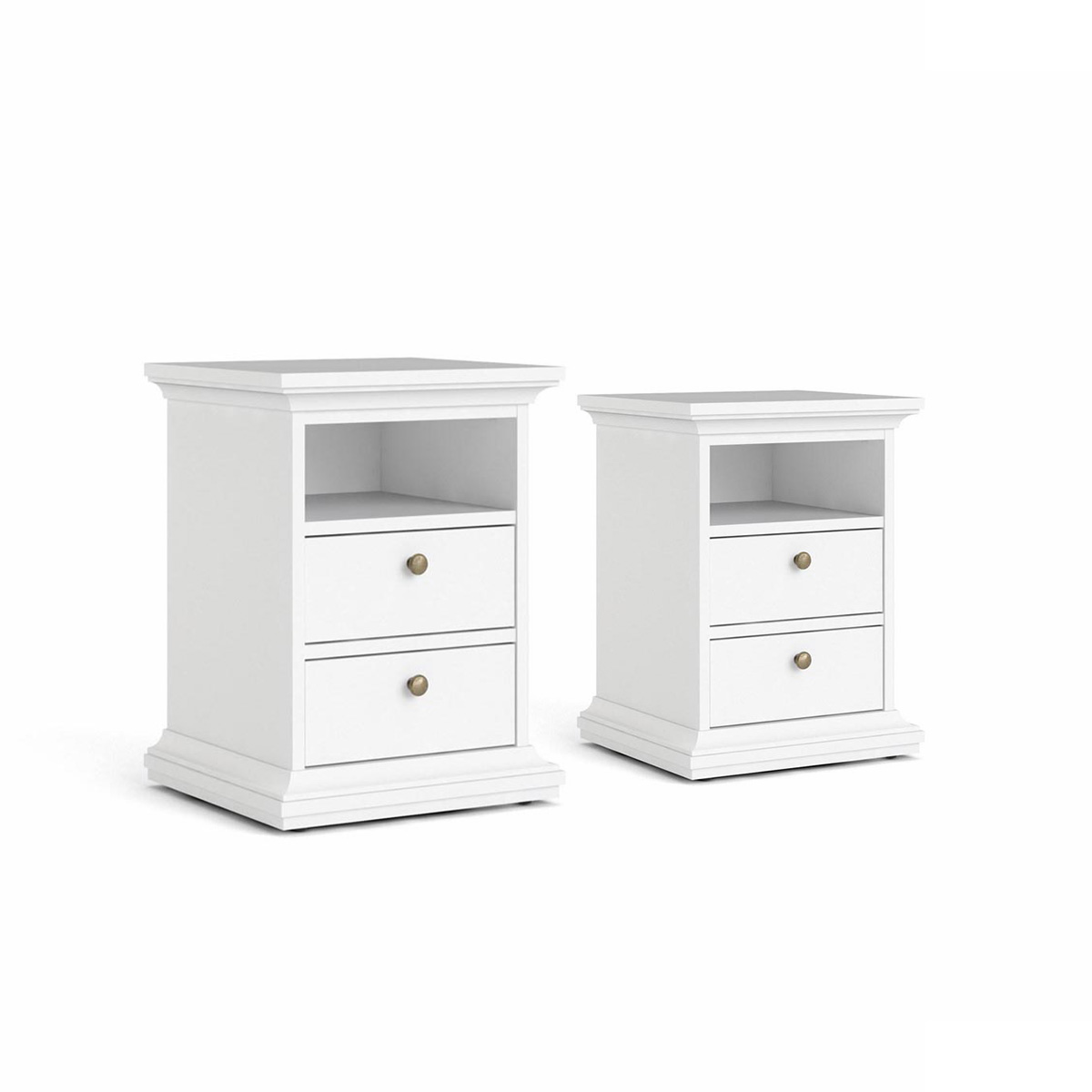 Venedig natborde 2 stk. bredde 43 cm, højde 58 cm hvid