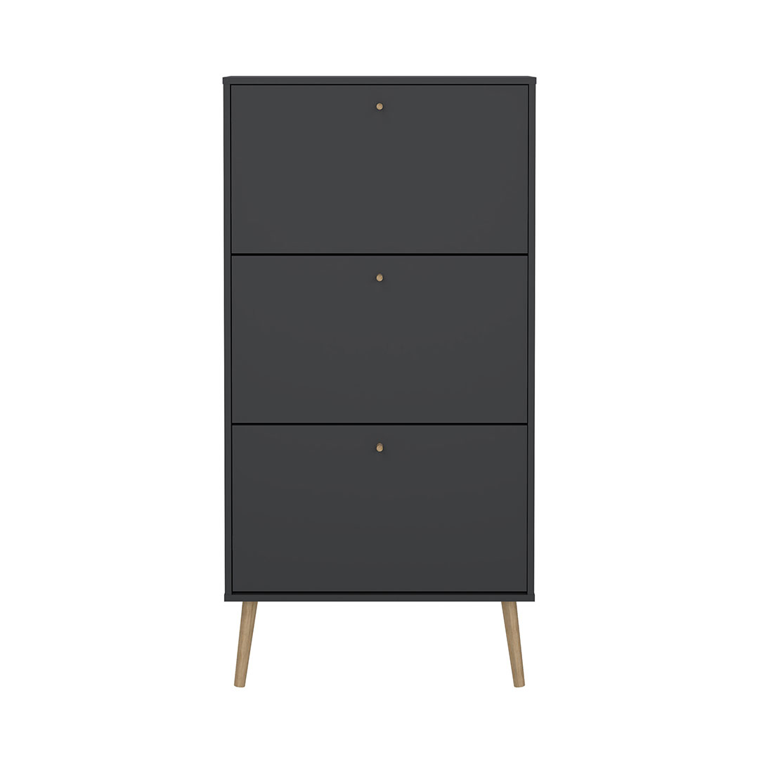 Bodo skoskab 3 klaplåger matgrå