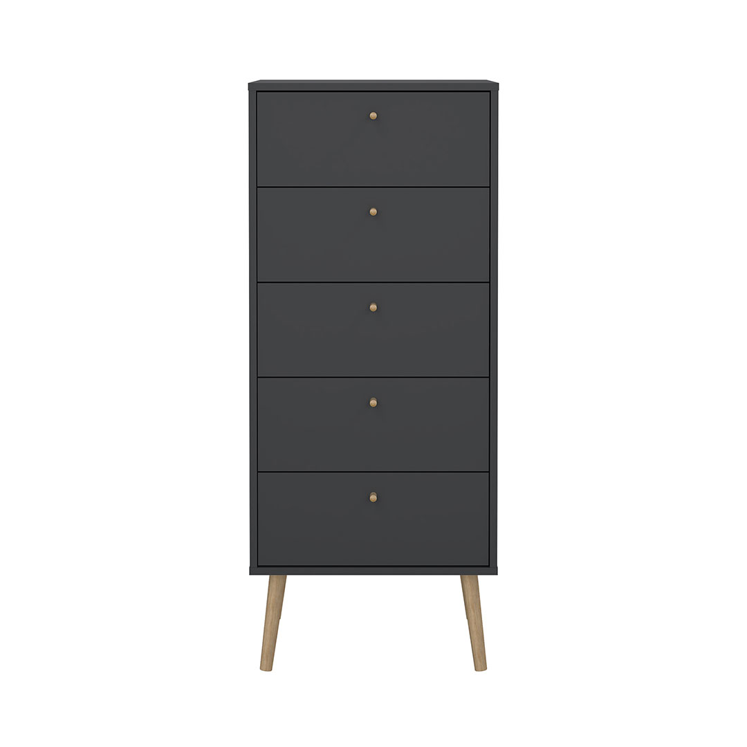 Bodo kommode 5 skuffer matgrå