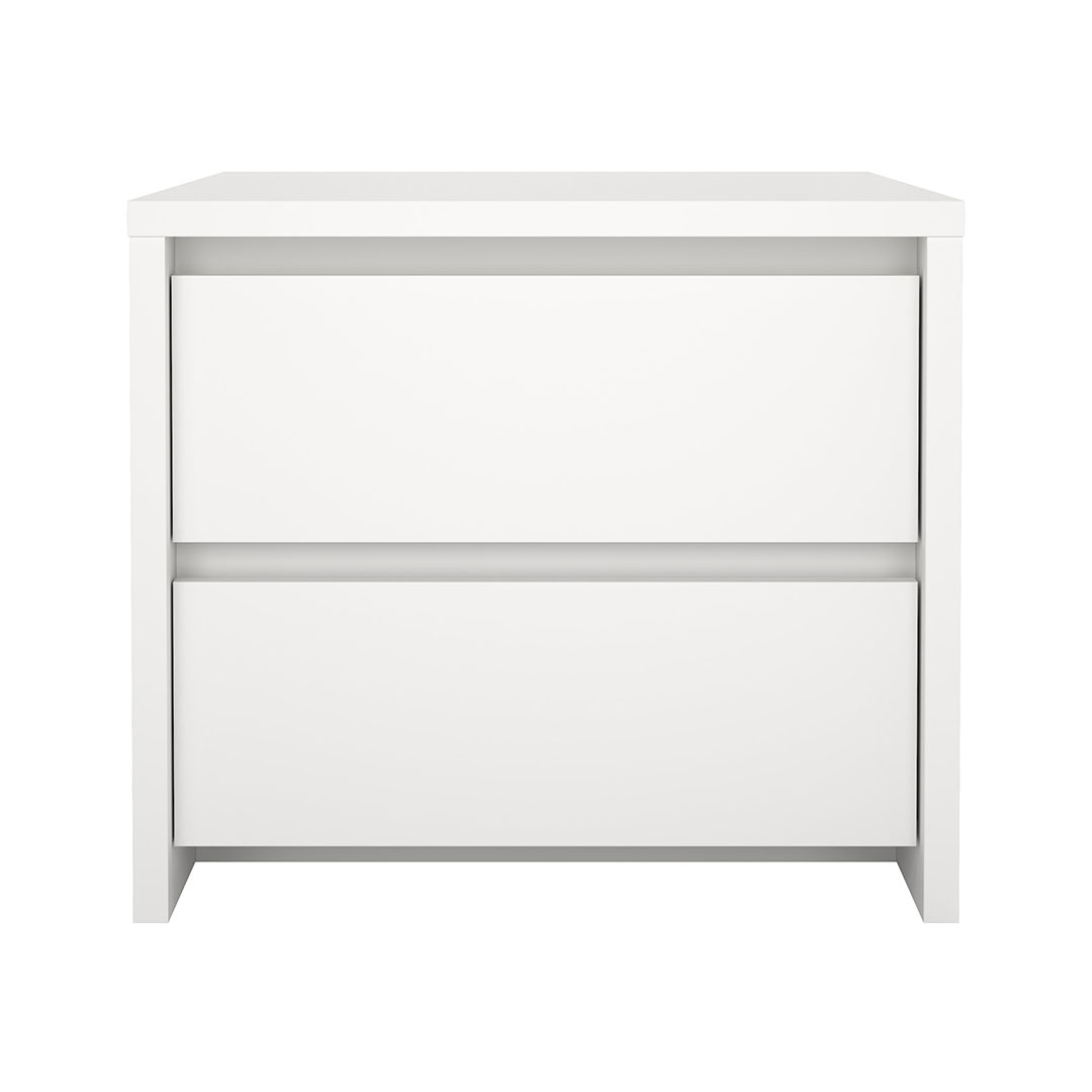 Next natbord 2 skuffer hvid billede