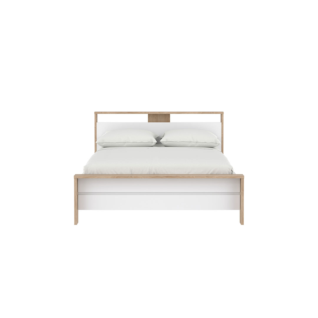 Next seng med 1 hylde 140x200cm hvid højglans billede