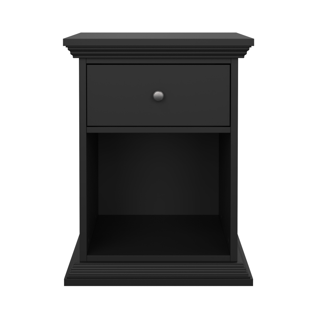 North natbord 1 skuffe sort mat