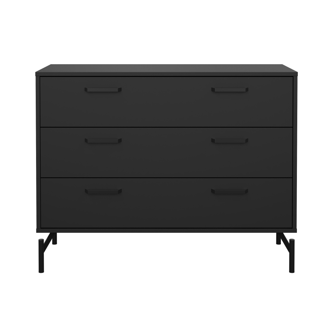 Dana kommode 3 skuffer sort mat