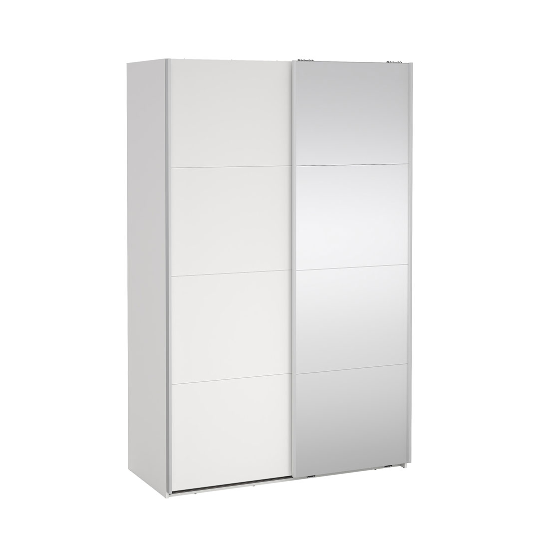 Bergamo skydedørsskab 2 låger 140x220cm hvid billede
