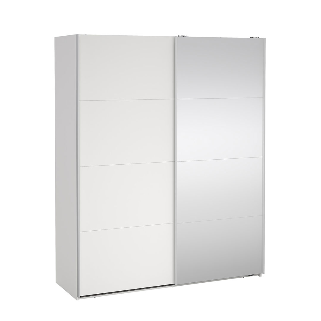 Bergamo skydedørsskab 2 låger 180x220cm hvid billede