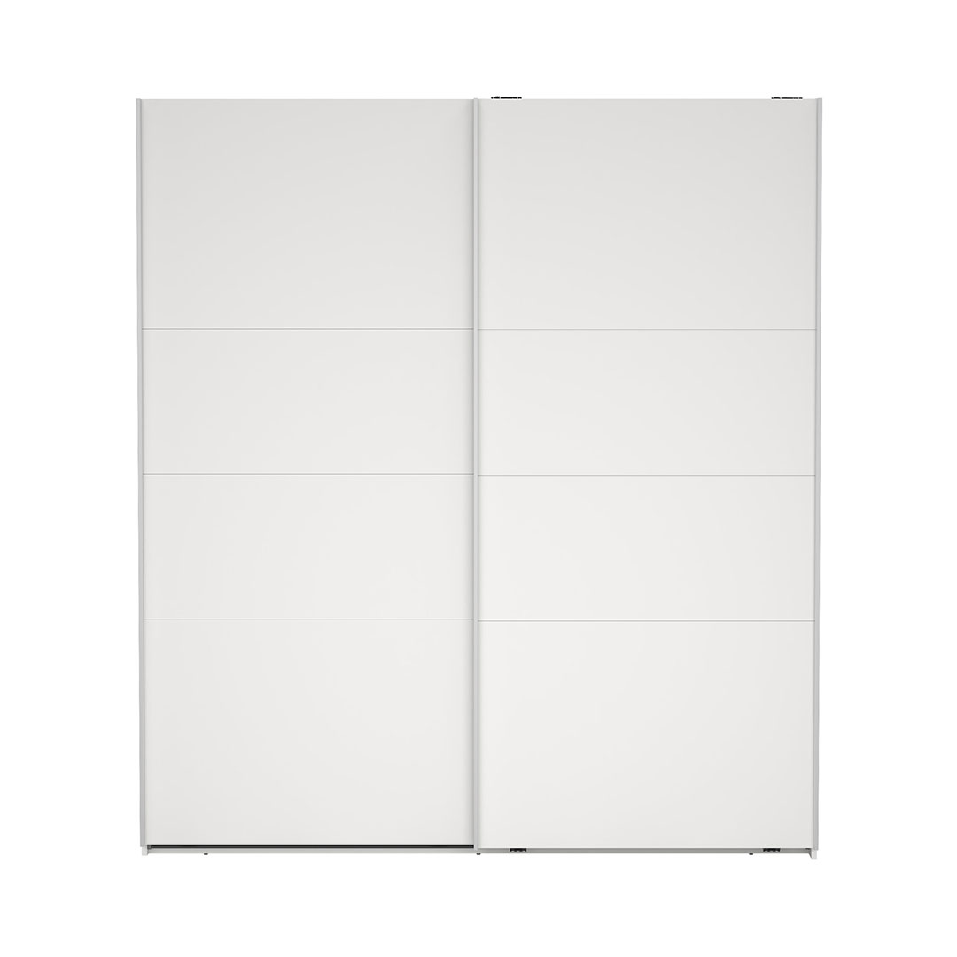 Catania klædeskab 201x179x67cm, 2 skydelåger hvid