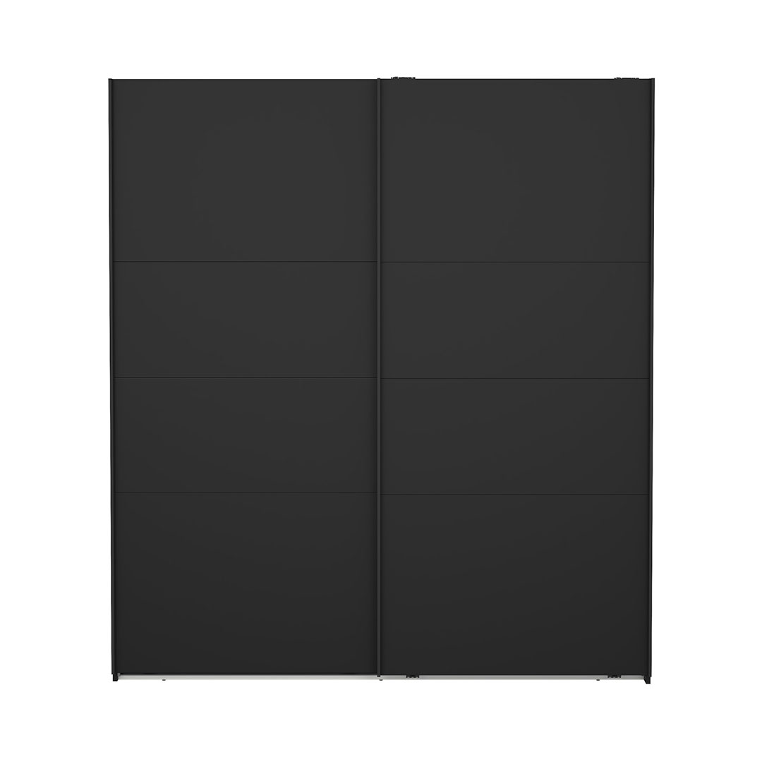 Catania klædeskab 201x179x67cm, 2 skydelåger matsort