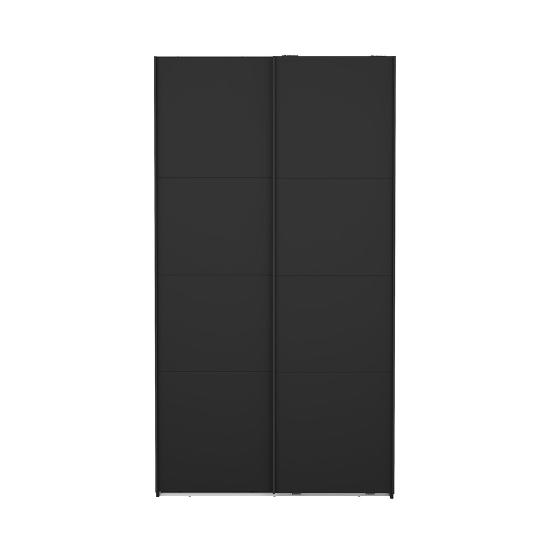 Catania klædeskab 221x119x67cm, 2 skydelåger matsort