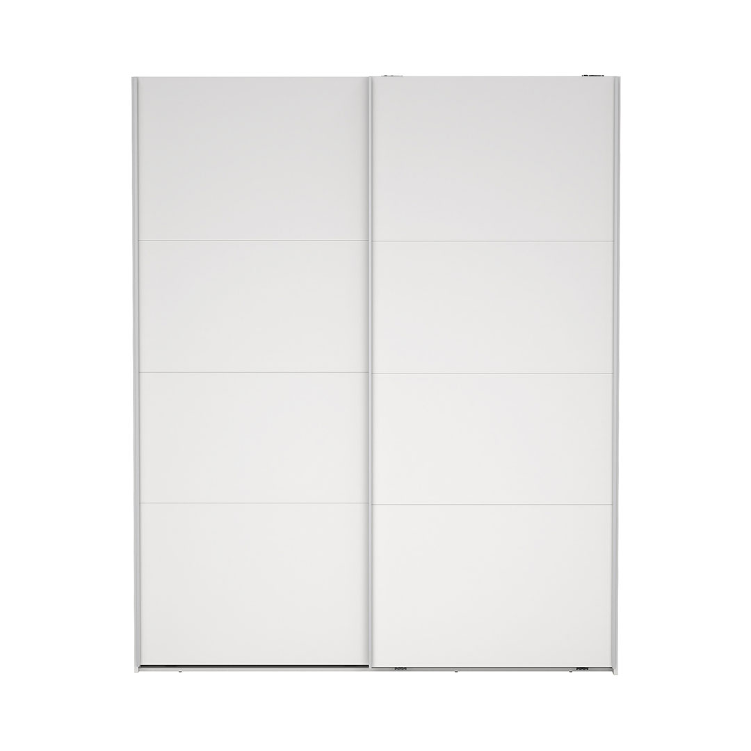 Catania klædeskab 221x179x65cm, 2 skydelåger hvid