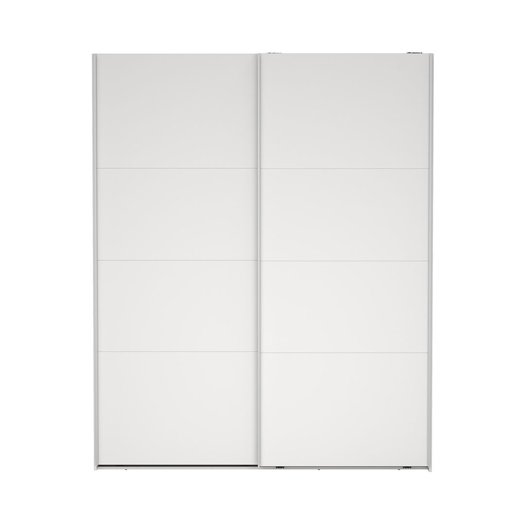 Catania klædeskab 221x179x65cm, 2 skydelåger hvid