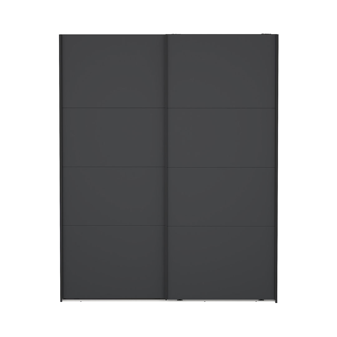 Catania klædeskab 221x179x65cm, 2 skydelåger matgrå