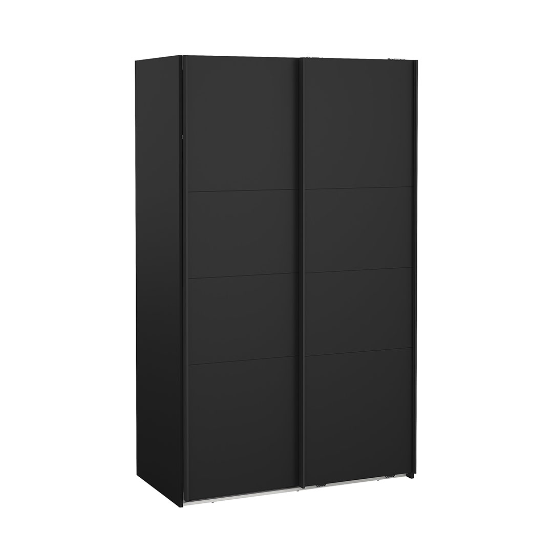 Catania skydedørsskab 2 låger 120x200cm mat sort