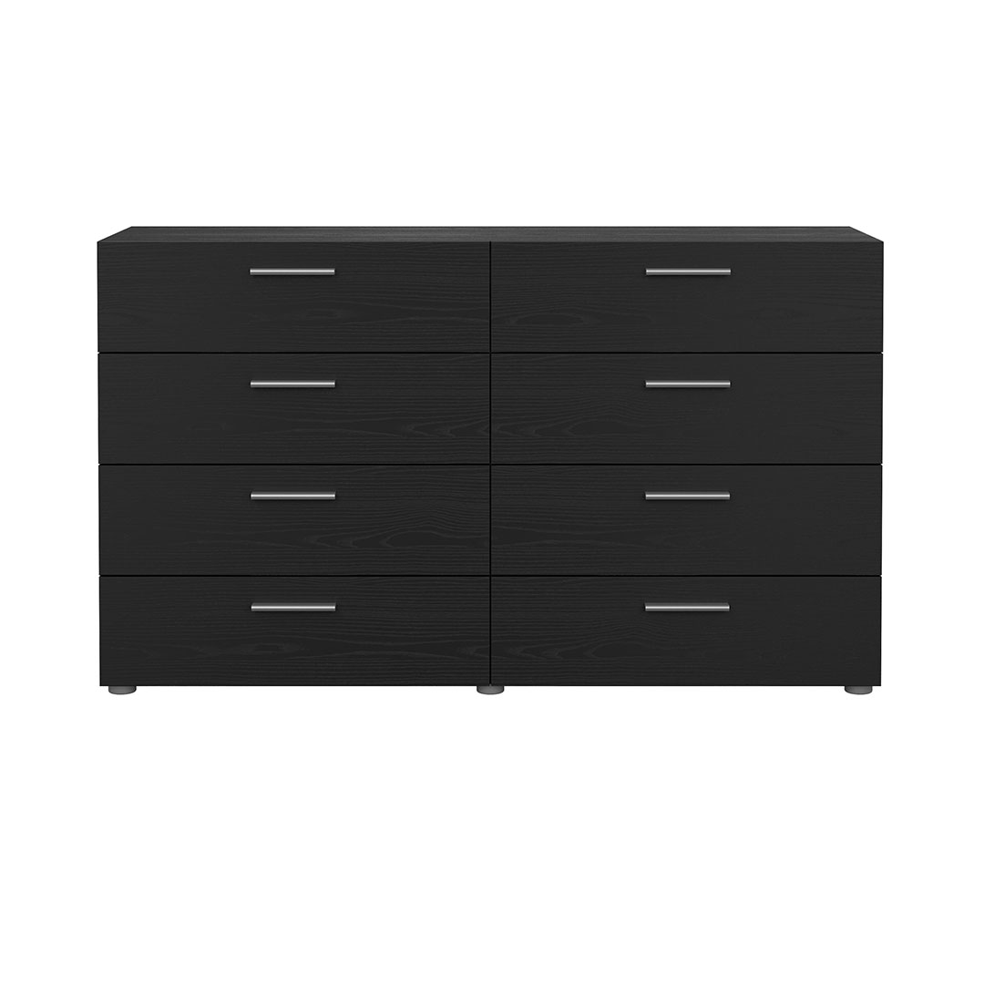 Pepe kommode 8 skuffer sort struktur