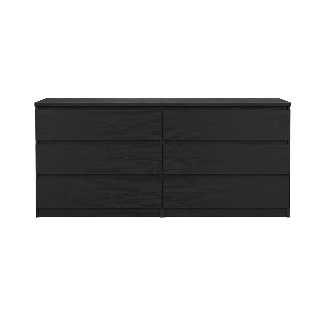 Naia kommode 6 skuffer sort struktur