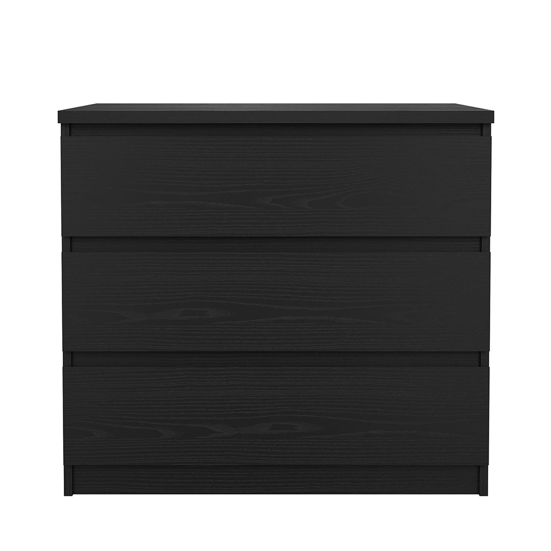 Naia kommode 3 skuffer sort struktur billede
