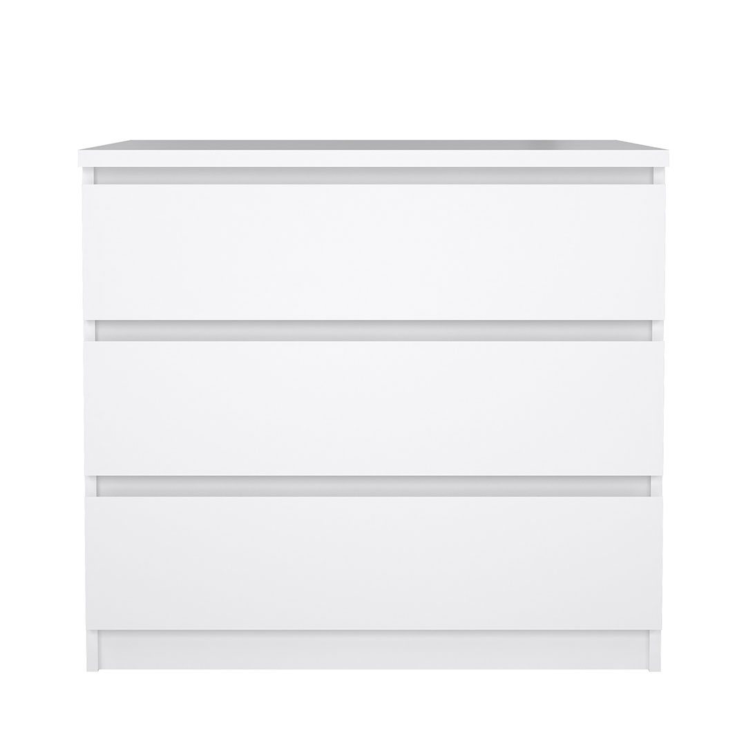 Naia kommode 3 skuffer hvid højglans