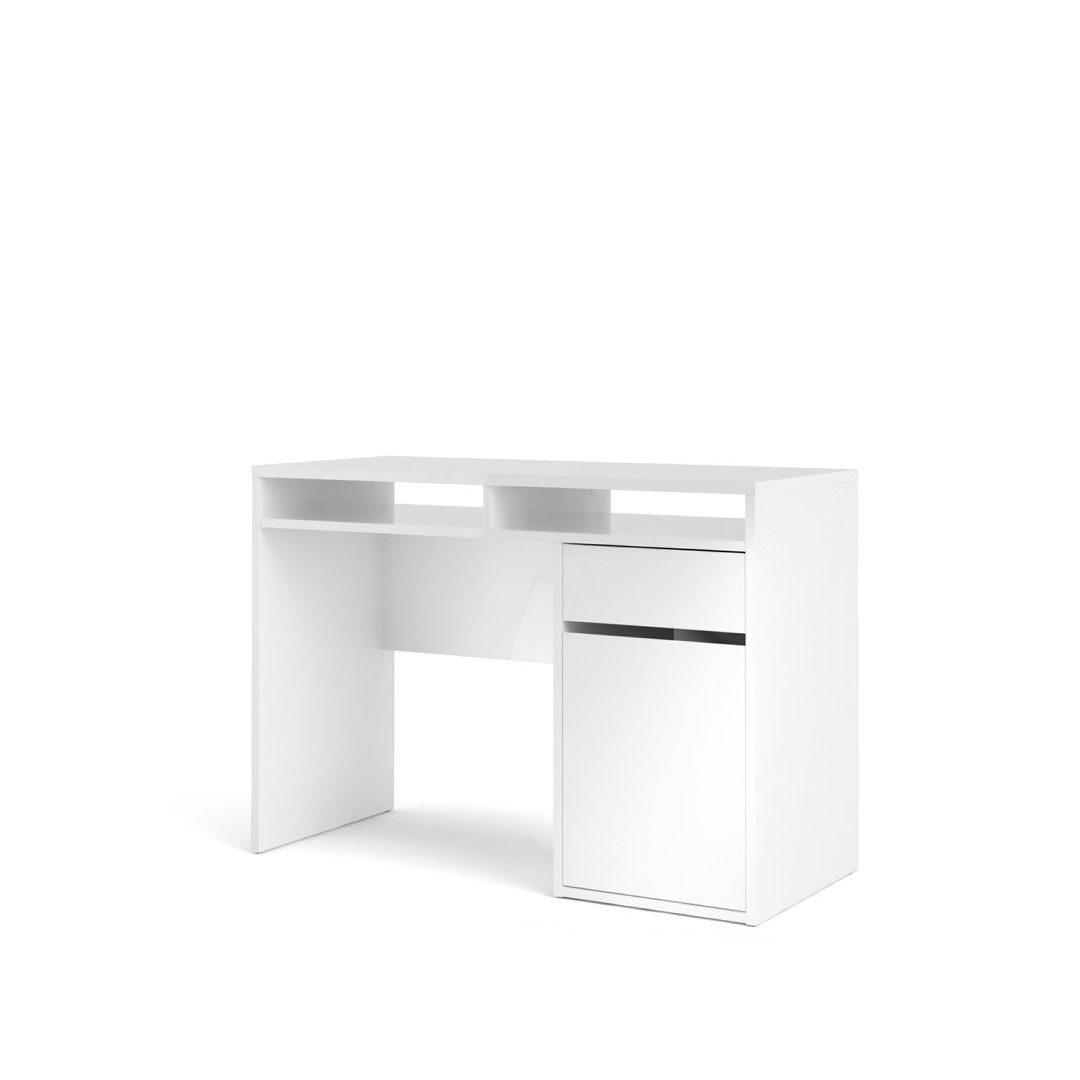Fula skrivebord 2 rum, 1 skuffe og 1 låge hvid højglans