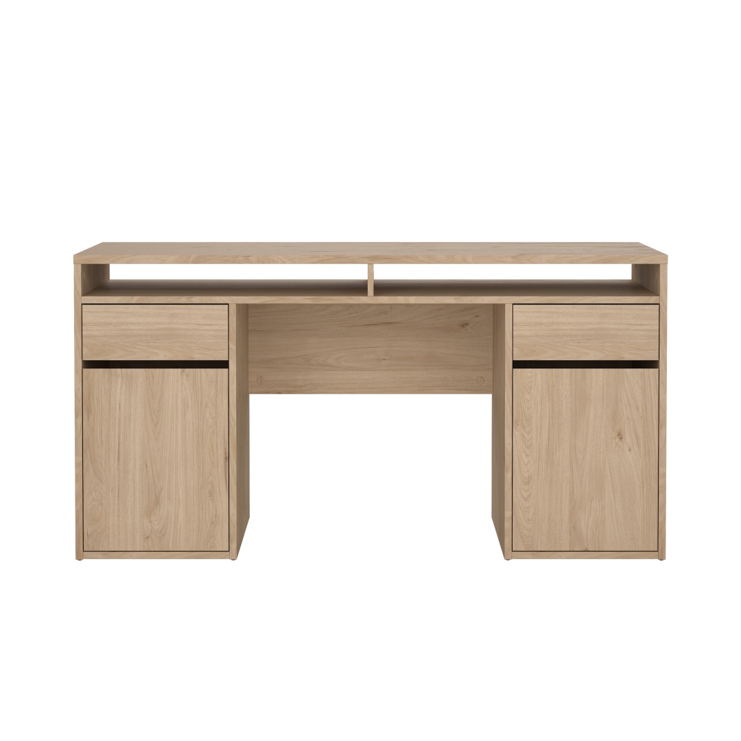 FunctionPlus skrivebord 2 låger 2 skuffer valnød dekor