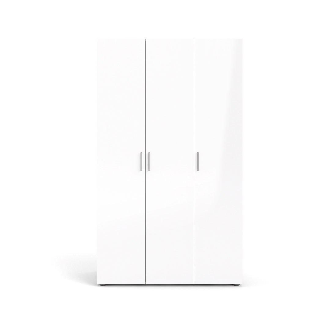 Petra klædeskab med 3 låger eg dekor/hvid højglans billede