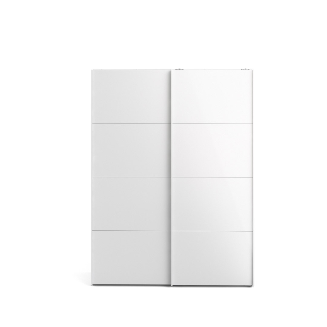 Veto skydedørsskab B150 cm 2 låger, hvid og hvid højglans