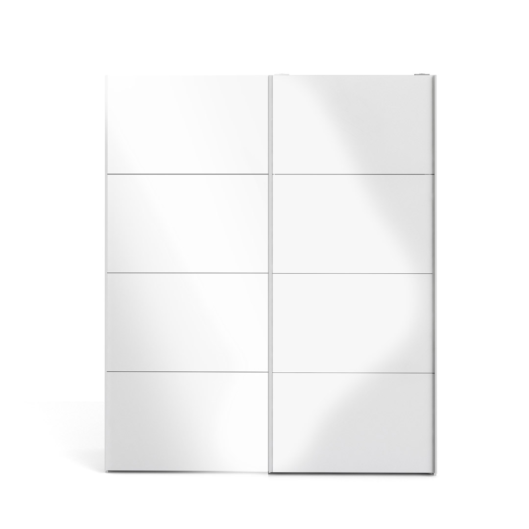 Veto skydedørsskab B183 cm 2 låger, hvid og hvid højglans