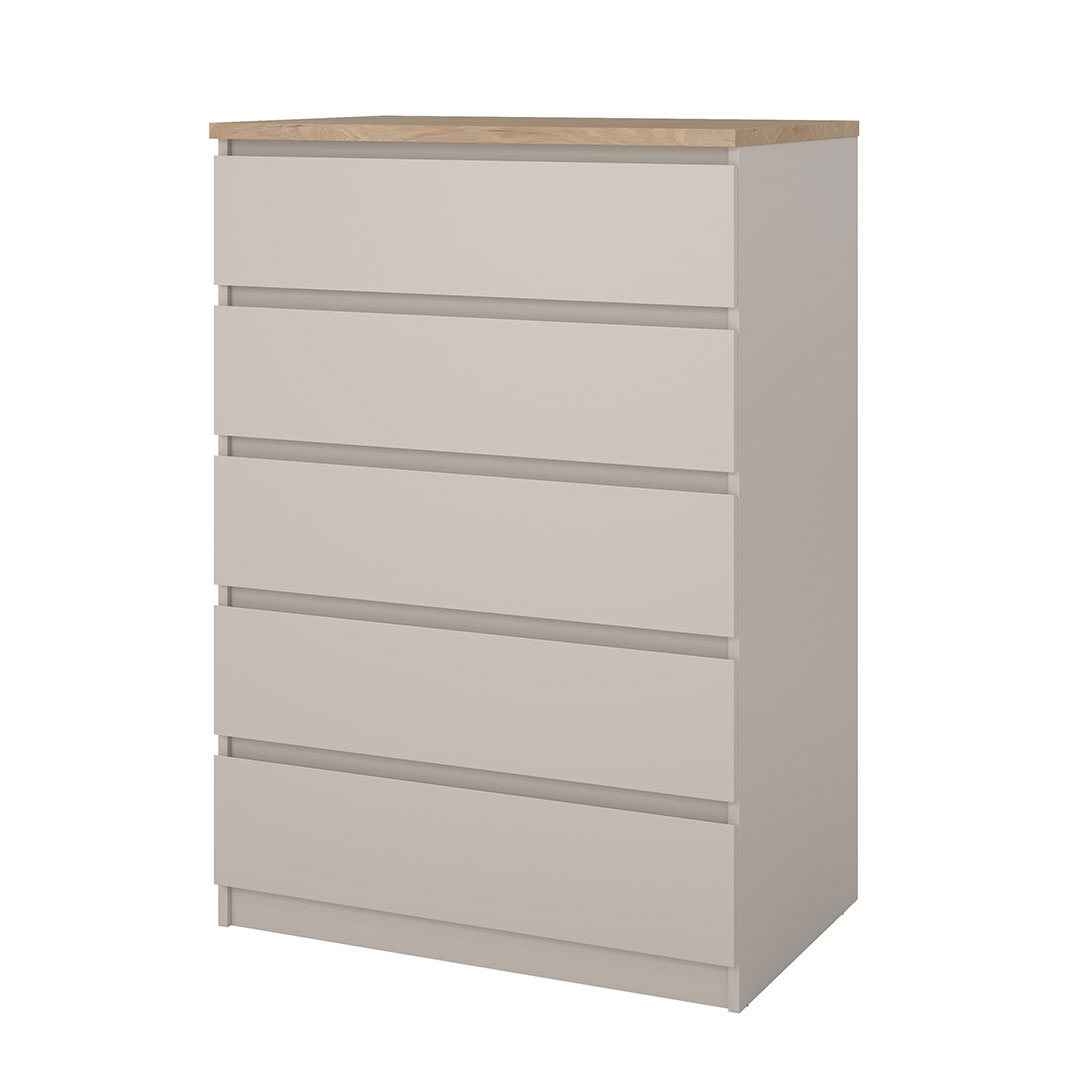 Naia kommode 5 skuffer eg dekor billede