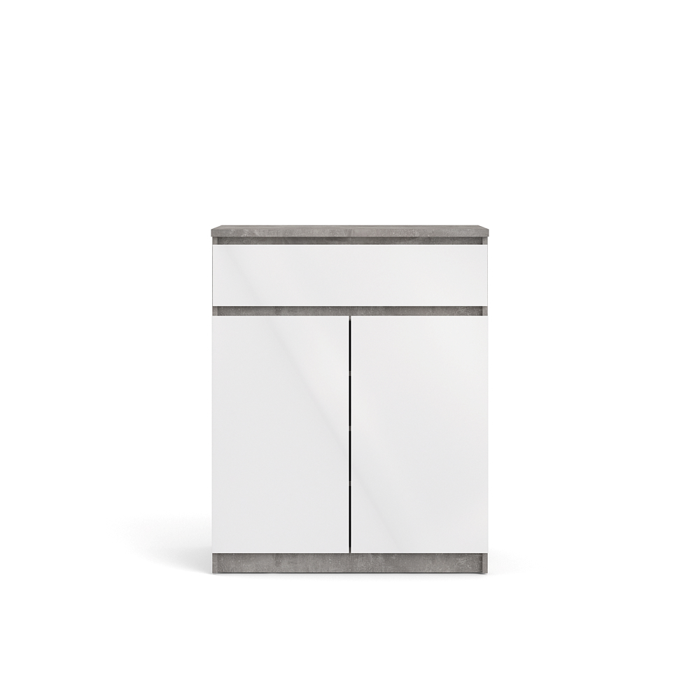 Nada skænk 2 låger og 1 skuffe beton dekor/hvid højglans billede