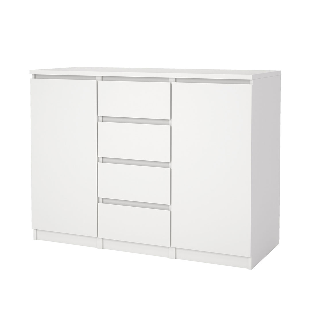 Naia skænk 2 låger 4 skuffer hvid billede