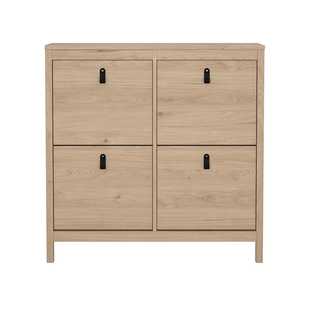 Madrid skoskab 4 klaplåger eg dekor