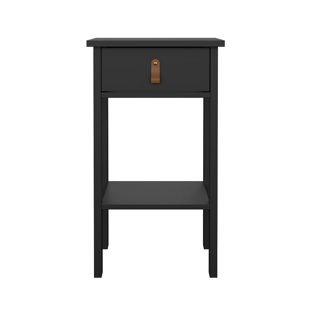 Madrid natbord 1 skuffe, 1 hylde matsort billede