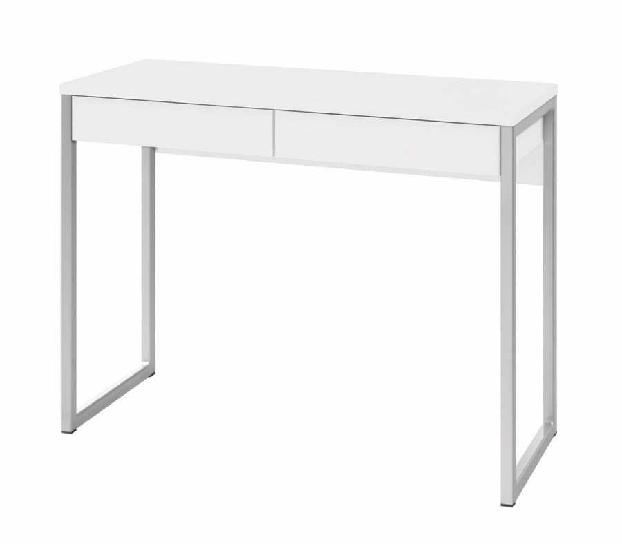 Fula Schreibtisch 3 Schubladen weiss hochglanz. Bestellen Sie hier!