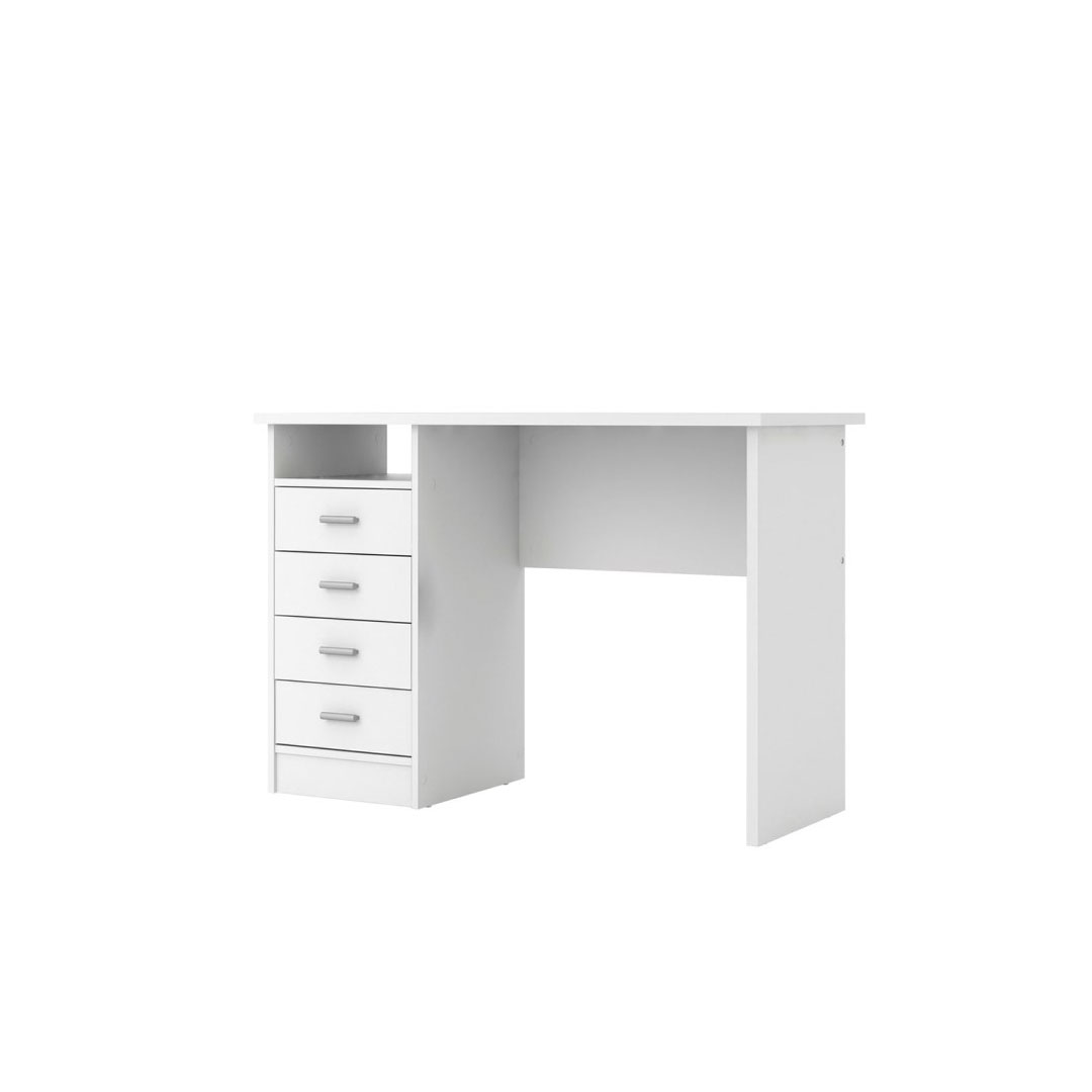 Fula skrivebord 4 skuffer og 1 hylde, hvid