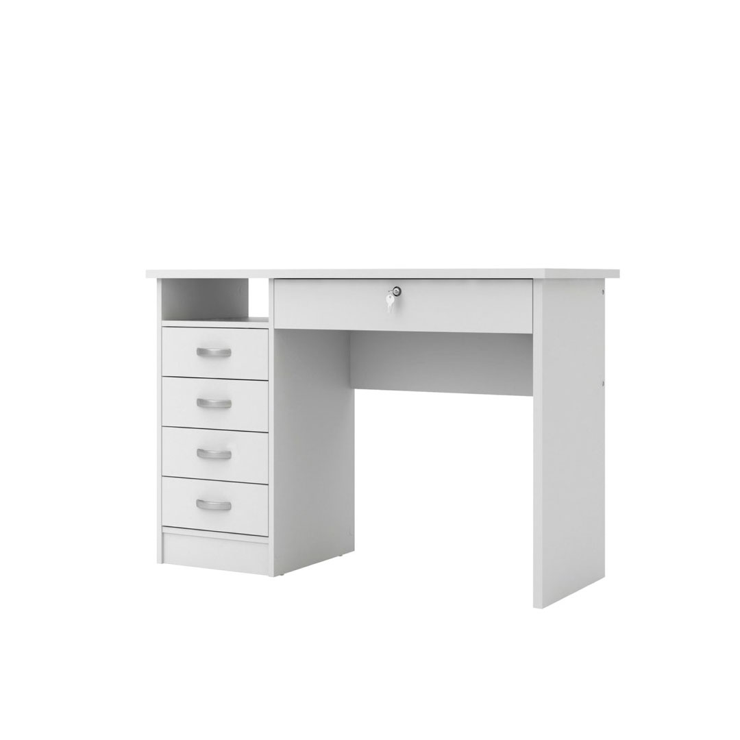 Fula skrivebord 5 skuffer hvid