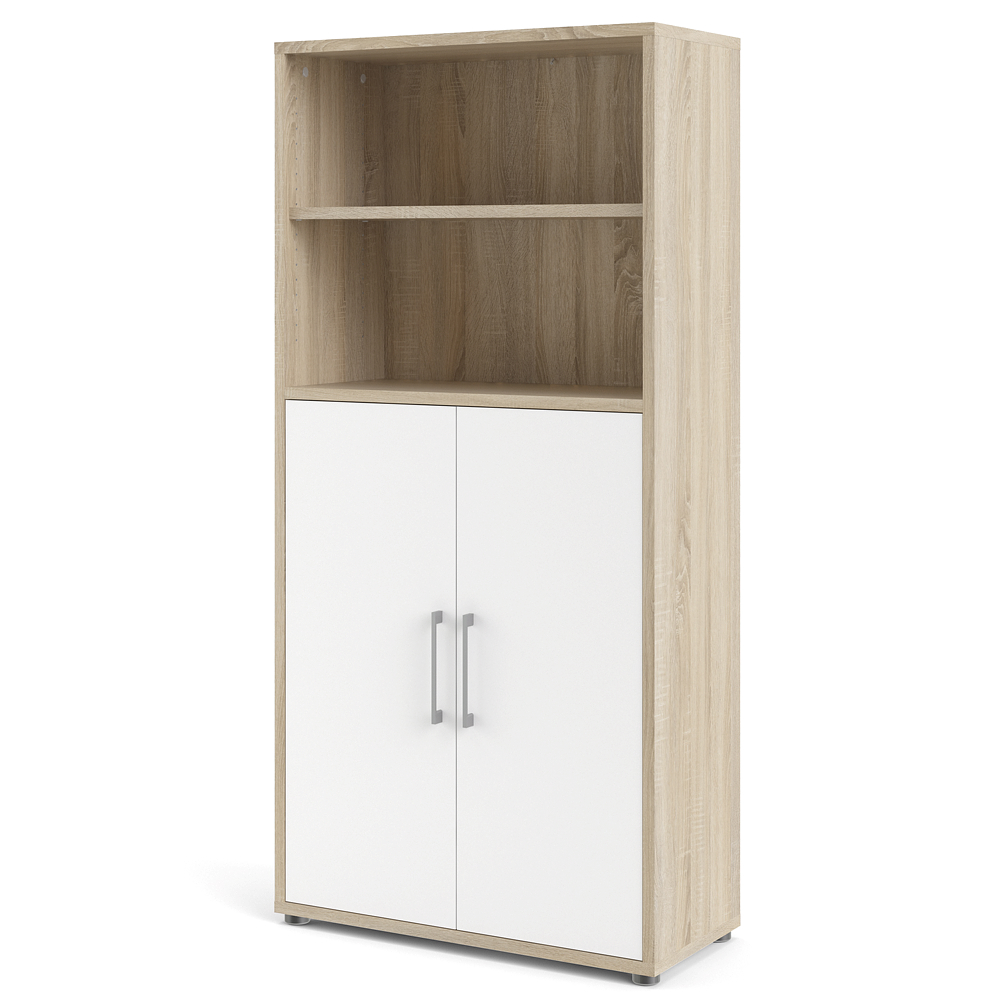 Prisme kontorarkiv 2 rum og 2 låger eg dekor, hvid