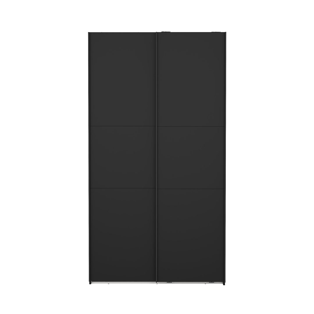 Como skydedørsskab 2 låger 120x220cm mat sort