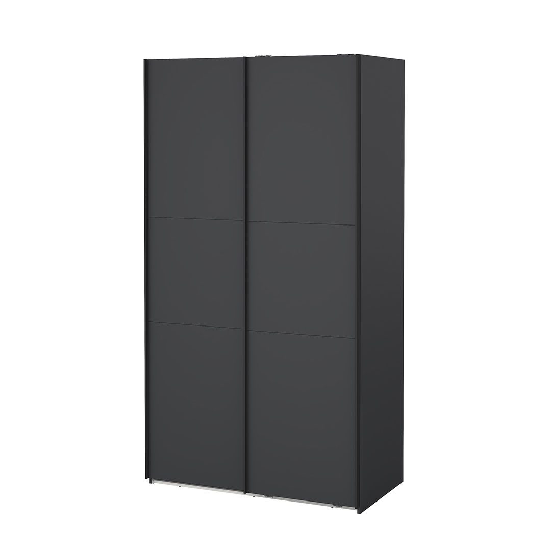 Como skydedørsskab 2 låger 120x220cm mat grå