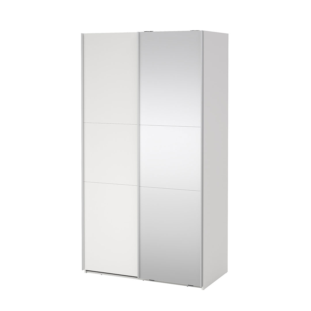 Como skydedørsskab 2 låger 120x220cm hvid