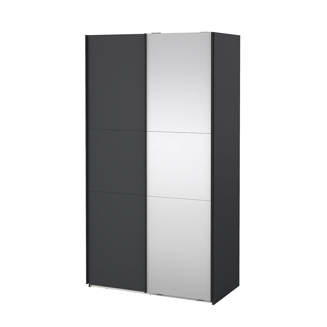 Como skydedørsskab 2 låger 120x220cm mat grå