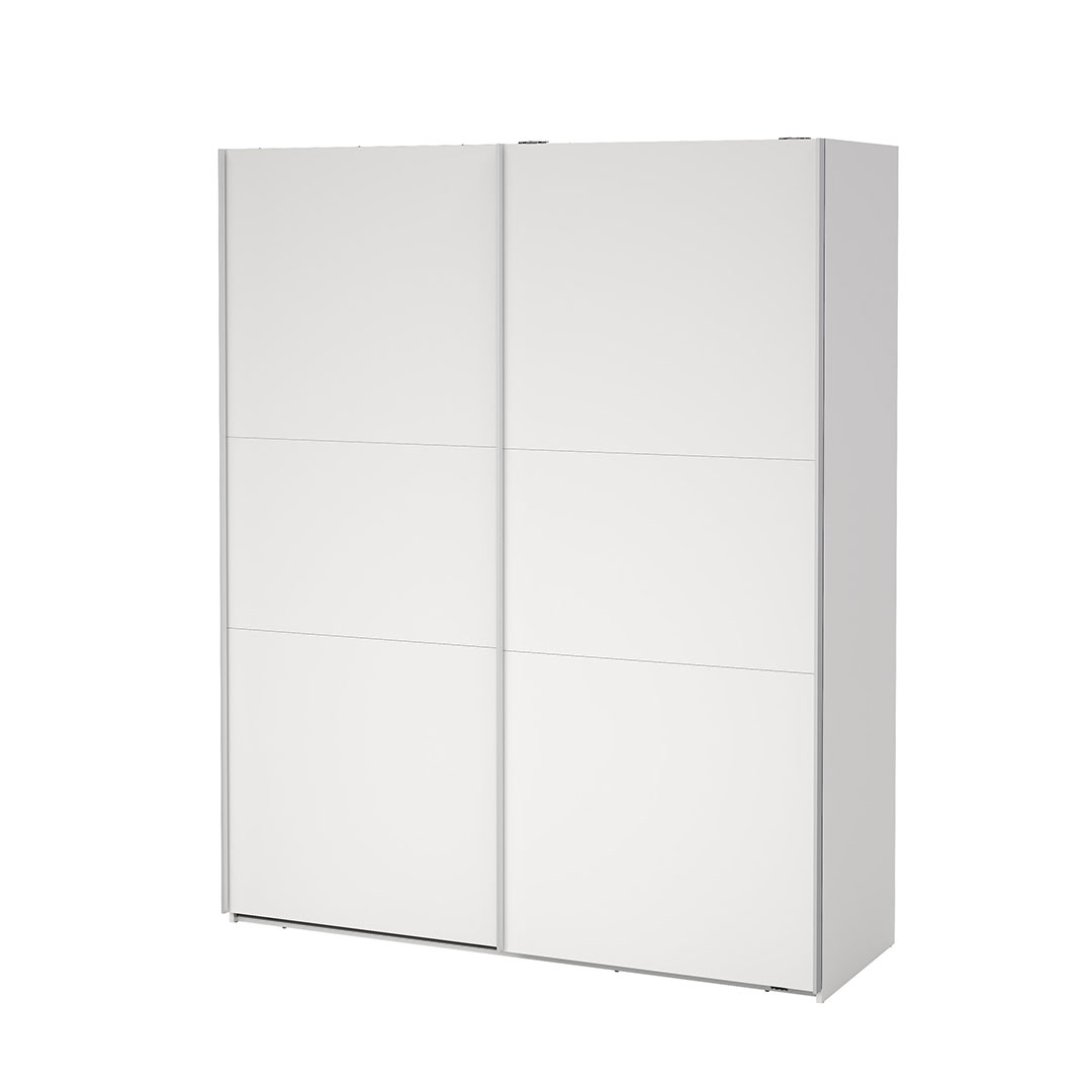 Como skydedørsskab 2 låger 180x220cm hvid