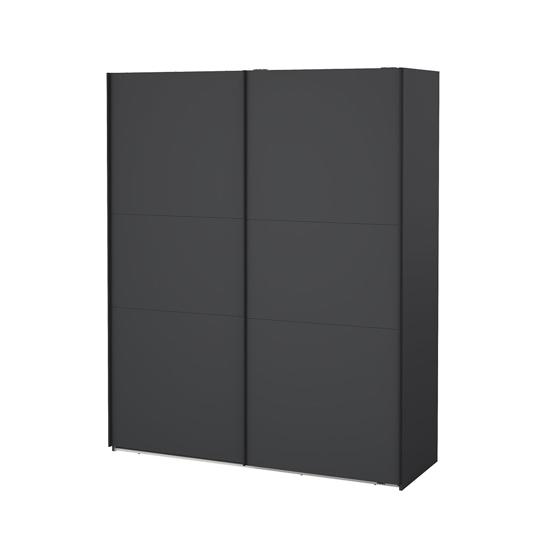 Como skydedørsskab 2 låger 180x220cm mat grå