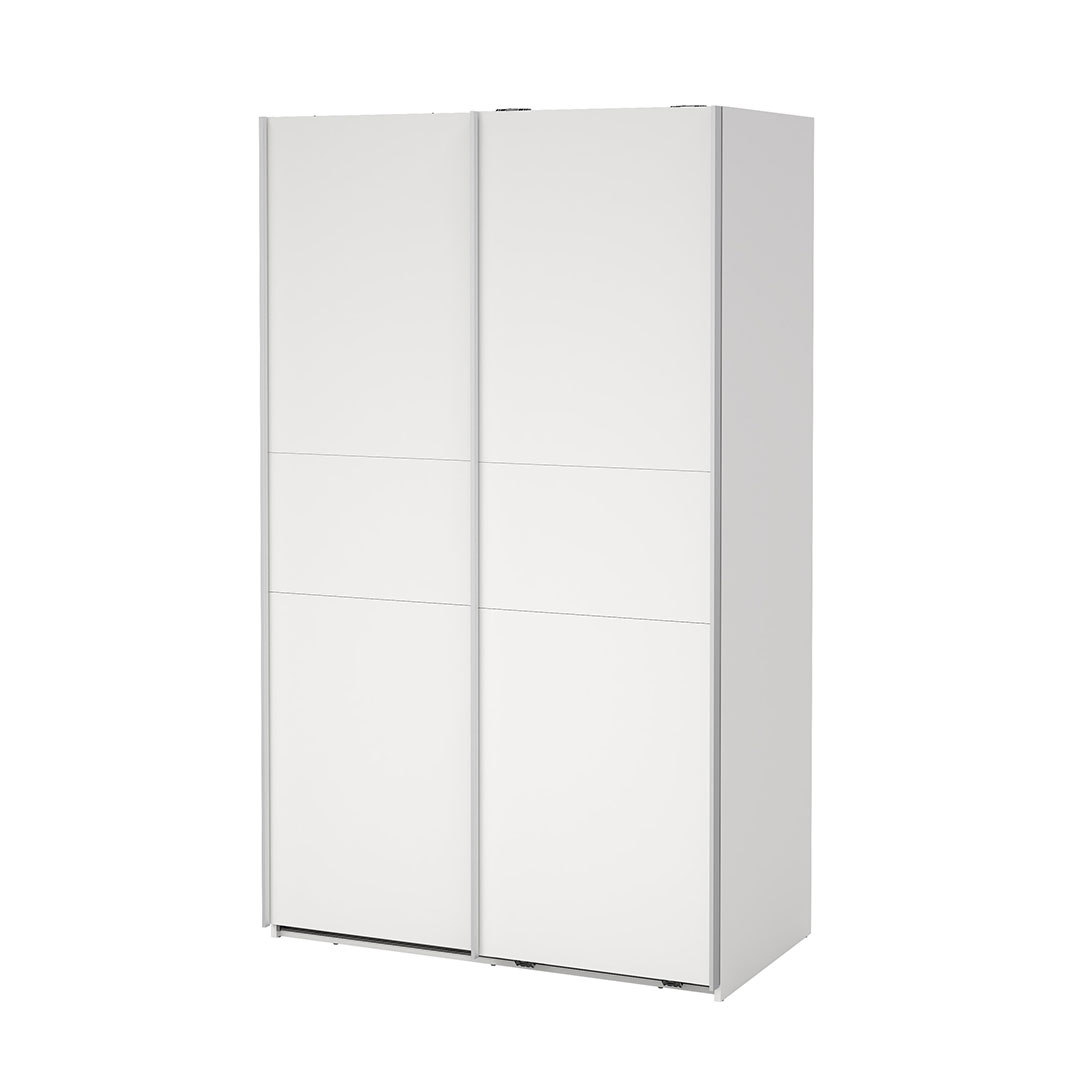 Como skydedørsskab 2 låger 120x200cm hvid