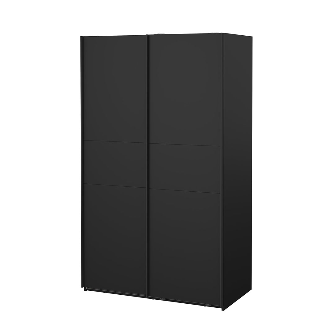 Como skydedørsskab 2 låger 120x200cm mat sort