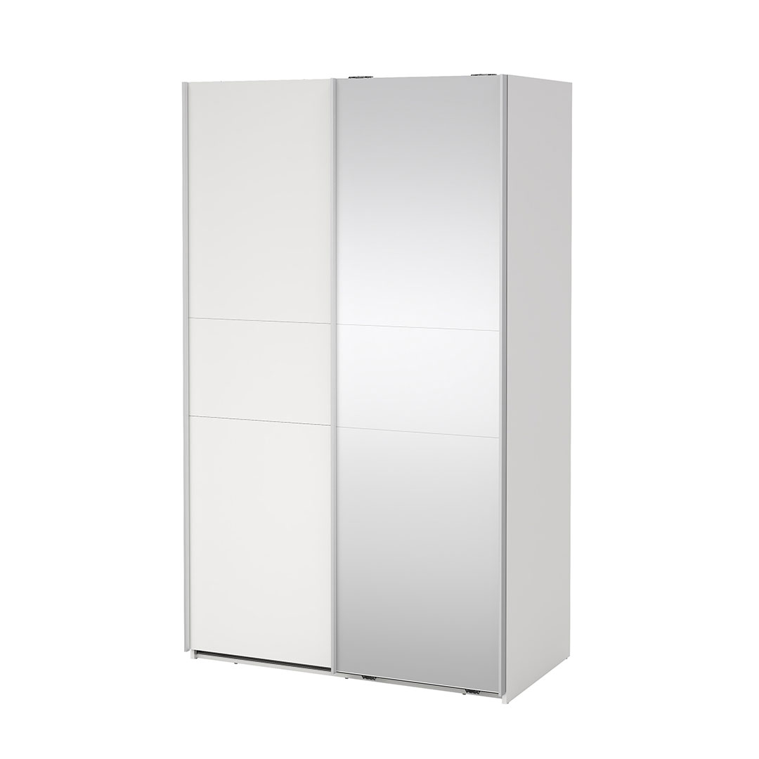 Como skydedørsskab 2 låger 120x200cm hvid