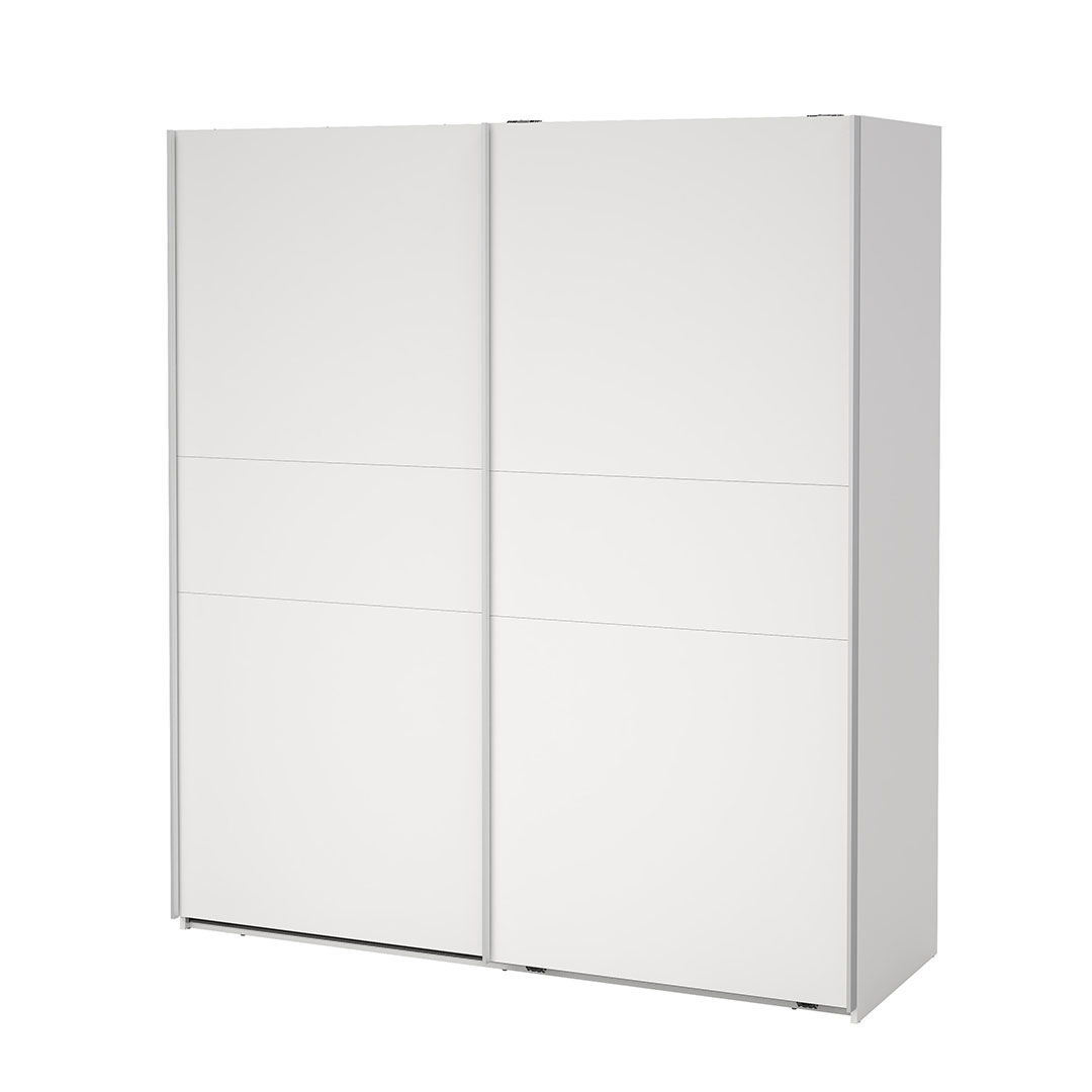 Como skydedørsskab 2 låger 180x200cm hvid