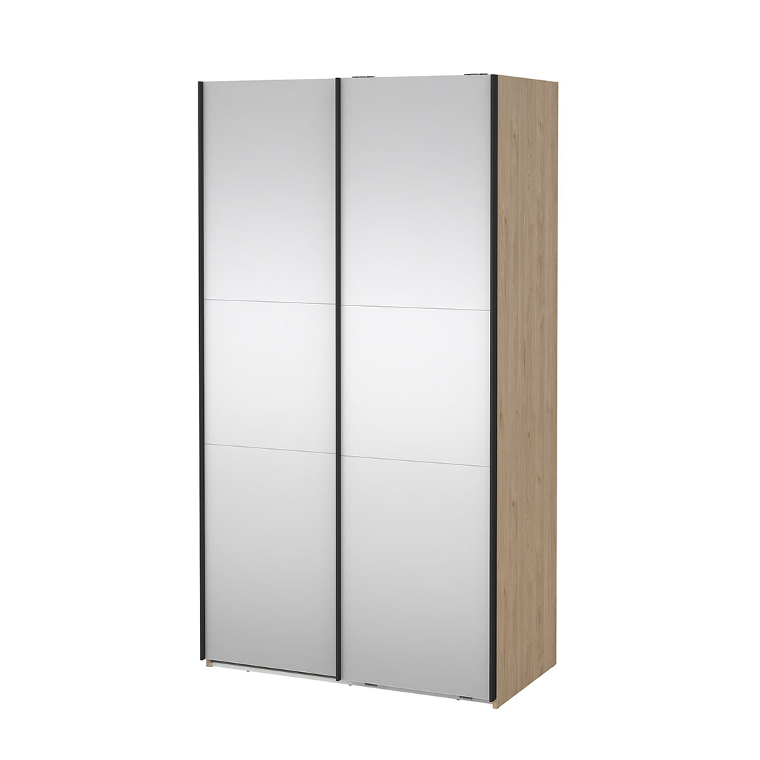 Como skydedørsskab 2 låger med spejl 120x220cm eg dekor