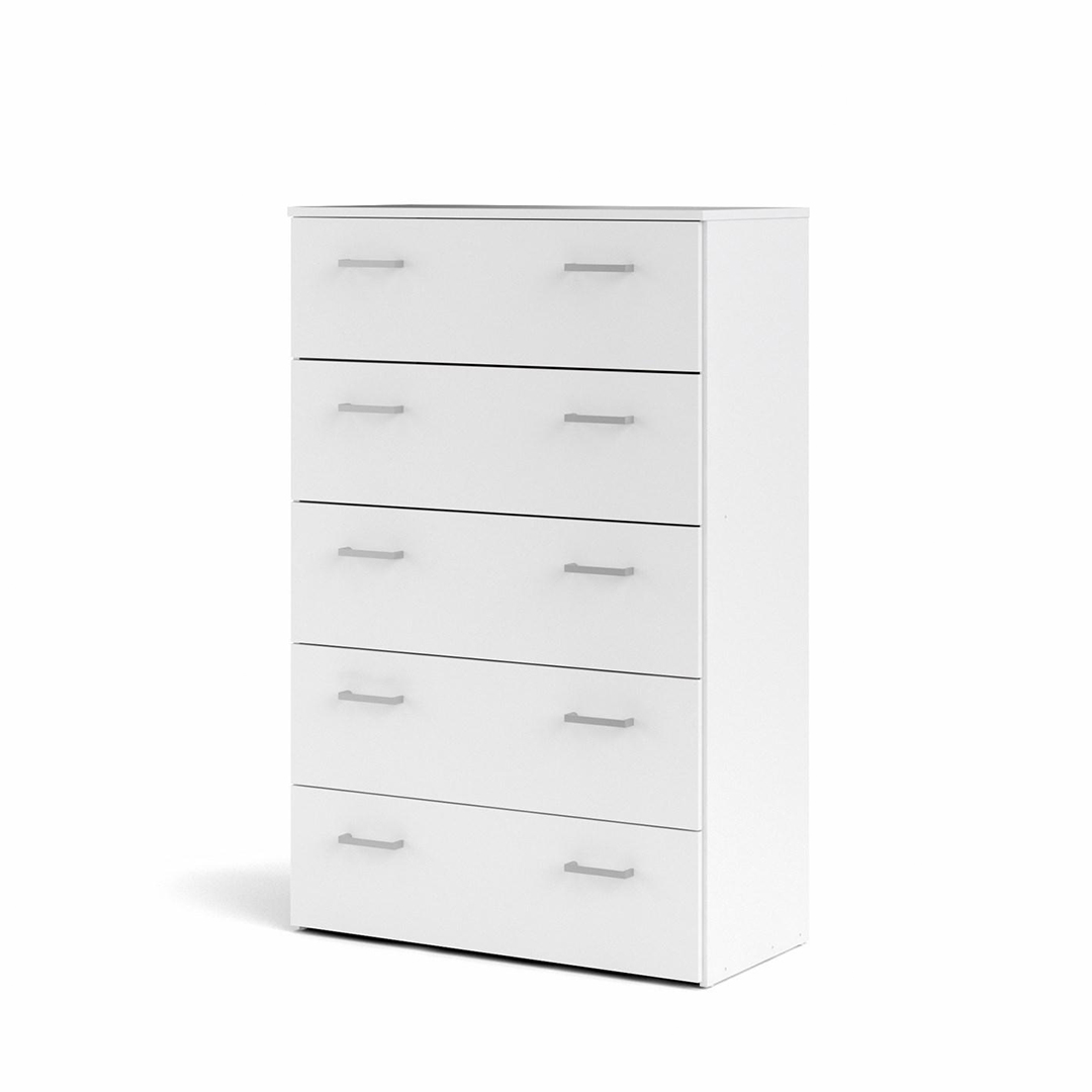 Spell kommode 5 skuffer hvid